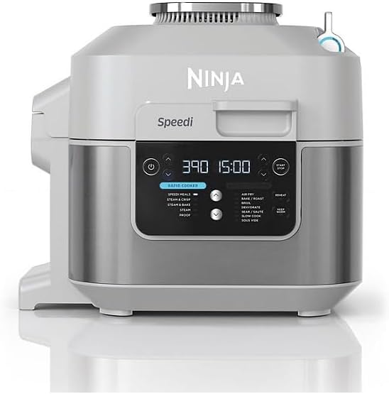Ninja Speedi - Olla rápida y freidora de aire, capacidad de 6 cuartos de galón, funciones 14 en 1 para cocinar al vapor, hornear, asar, sofreír,