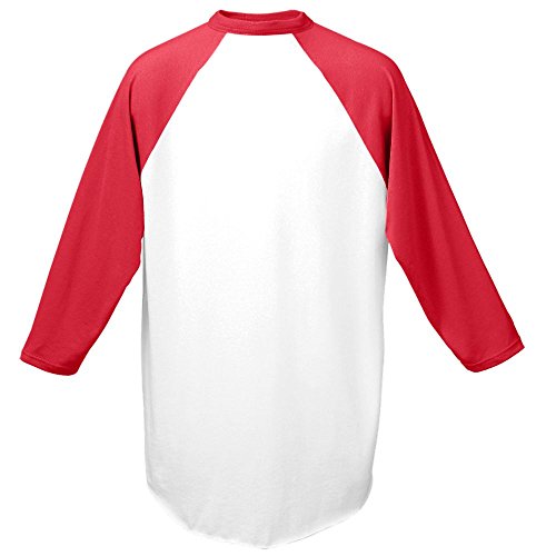 Augusta Sportswear Men's Standard Baseball Jersey, White/Red, Small