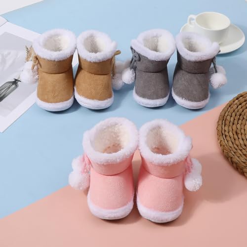 IWIHMIV Infant Warm Soft Boots Baby Winter Ankle Non Slip Booties Toddler Winter Crib Floor Socks Shoes2
