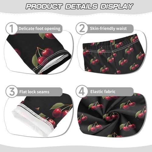 ALAZA Girls' Leggings Children's Yoga Pants Skinny Printed Dance Cherry Fruits Comfortable 4T2