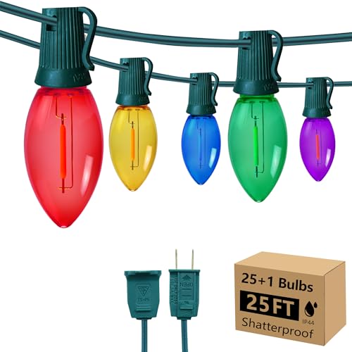 Guirlande lumineuse Noël C9 multicolore extérieur intérieur fil vert