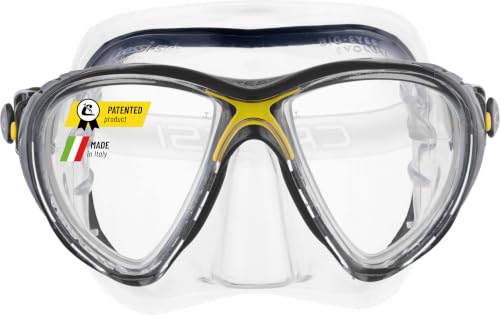 Máscara de buceo Cressi Big Eyes Evolution con lentes tipo lágrima inclinados para mejor visibilidad hacia abajo