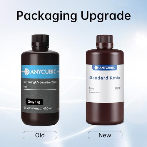 Image of ANYCUBIC Upgraded 8K 3D Printer Resin, 3D Printing Resin with High Precision and Quick Curing & Excellent Fluidity for LCD 4K /6K /8K /12K 3D Printing (HD Grey, 1kg)