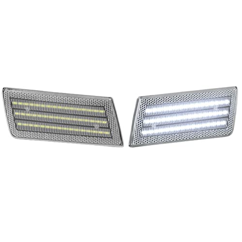 KACEPAR Front Fender Marker Lamps, LED Front Bumper Side Marker Lights, Compatible with Chrysler 300 300C LX Models 2005-2010 - Clear Lens/White Light
