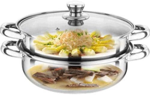28CM Two-layer Soup Stock Pots With Steamer Stainless Steel Layer Multi-purpose Multi-function Cooking Pot