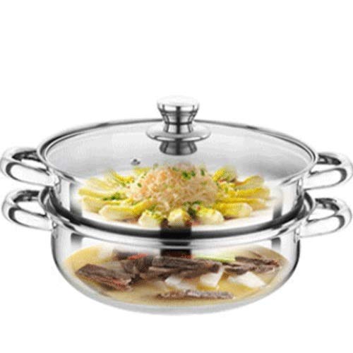 Soupe à deux couches 28cm en acier inoxydable multi-usages avec vapeur - 4