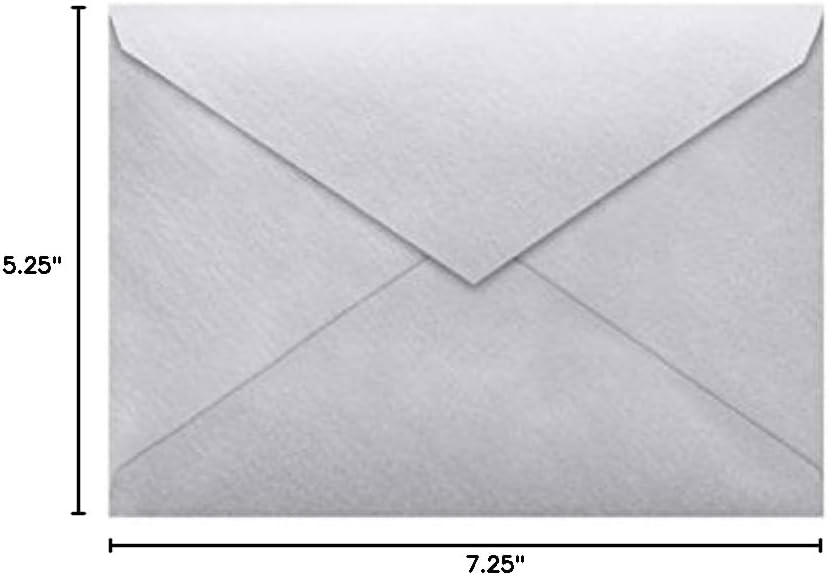 LUXPaper Lee Bar A7 Baronial Invitation Envelopes | Pointed Flap | 5 1/4" x 7 1/4" | Silver Metallic | 80lb. Text | 1,000 Qty