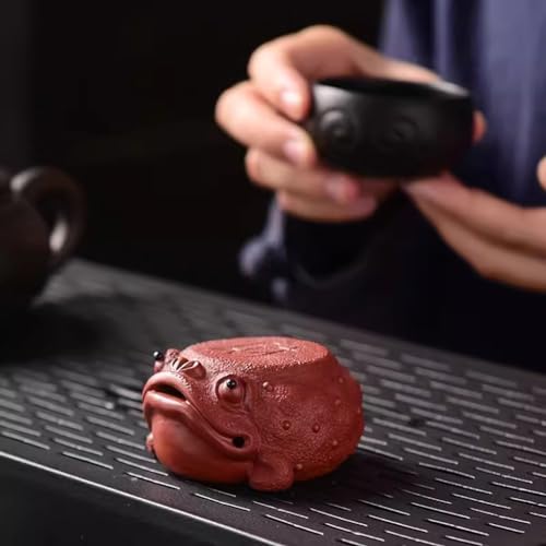 Crapaud doré fait main en sable violet, le cadeau idéal pour le bureau