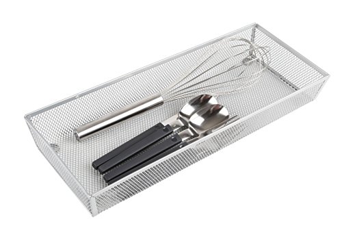 Finnhomy Mesh Drawer Organizer and Shelf Storage Bins School Supply Holder Office Desktop Cabinet Sliver 6