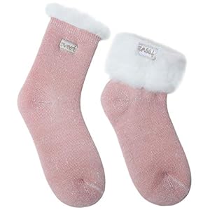 2 Pairs Womens Wool Thermals Socks Warm Wool Pile Lined Insulated Thick Knitting Ladies Socks Winter Cute Embroidery