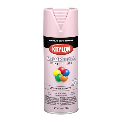 Image of Krylon K05556007 COLORmaxx Spray Paint and Primer for Indoor /Outdoor Use, Satin Ballet Slipper Pink