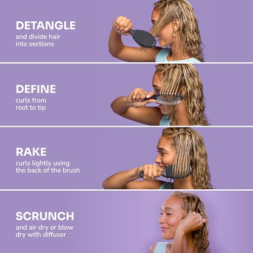 Image of Wet Brush Curl Shaper Detangler Brush, Black, Curl Defining for Curly and Coily Hair Types, IntelliFlex Bristles Detangle for Frizz-Free Shaping, Made for Women, Men & Kids