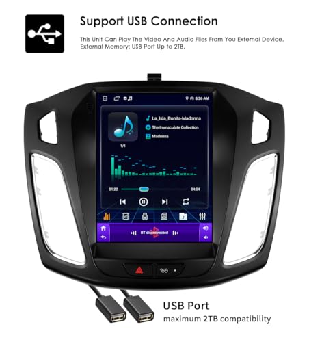 Commande au volant Ford Focus 3 avec autoradio Android 14 et navigation GPS - 5