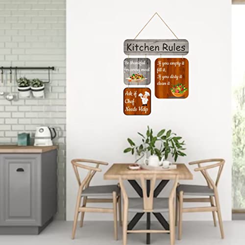 Image of Zesta Kitchen Rules Wooden Wall Hanging Decorative Items /Hanging Home Wall Decor Items /MDF Decoration Items /Cute Wall Art For Living Room /Home Decor Items Living Room
