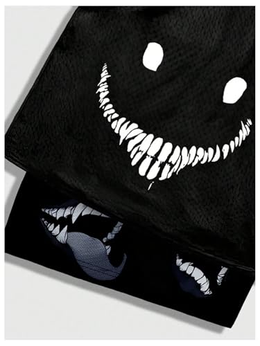 SHENHE Men's Y2k Goth Shorts 2 in 1 Mesh BasketballTrack Shorts Streetwear with Liner3