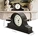 OCEST Vintage Farmhouse Mantel Clock - 13 x 7 Inch Quartz Gilt Finish Battery Operated, Plastic Napoleon Classic Desk & Shelf Décor for Living Room Office Tabletop Bedroom (Walnut Brown)
