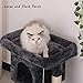 BEWISHOME Small Cat Tree Cat House Cat Condo with Sisal Scratching Posts, Plush Perch, Cat Tower Furniture Cat Bed Kitty Activity Center Kitten Play House, Grey MMJ08B