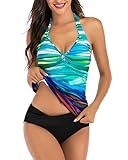 model wearing FLOMERIA Halter Tankini Set