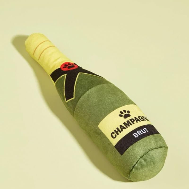 Plüsch Hundespielzeug Quietschendes Gefülltes Hundespielzeug, Plüsch Champagnerflasche 22cm, Hund Interaktives Spielzeug Quietschendes Haustierspielzeug für Hunde Welpen Kleine Mittlere Große Hunde