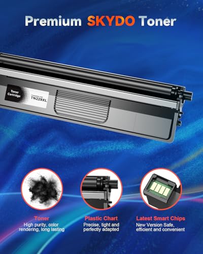 Image of Skydo TN229XL Black Compatible Toner Cartridges Replacement for TN229 TN-229 TN 229 XL Toner Cartridges to Use with MFC-L3780CDW MFC-L3720CDW HL-L3280CDW HL-L3220CDW Printer(2 Blacks)