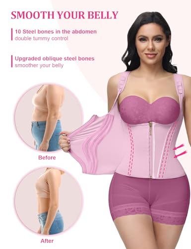 Image of SHAPSHE Waist Trainer for Women, Tummy Control Sports Girdle, Workout Body Shaper with Adjustable Shoulder Strap