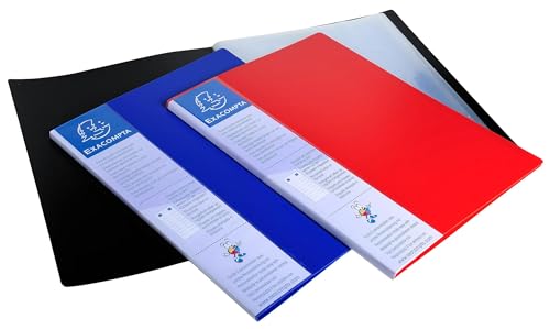 Protège-documents 80 vues Exacompta noir rigide A4 porte-étiquette 88401E - 3