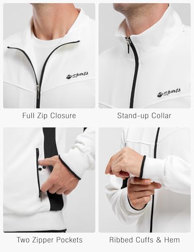 Image of Rdruko Men's Athletic Casual Tracksuit 2 Piece Full Zip Jacket Sweatsuit Outfit Jogger Fleece Set