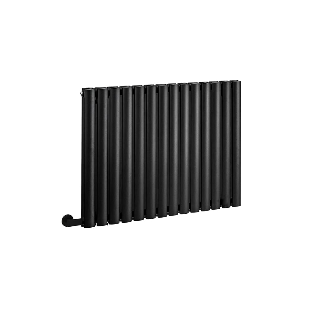 Milano Aruba 1200W Black Horizontal Double Oval Panel Electric Radiator - 635mm x 826mm