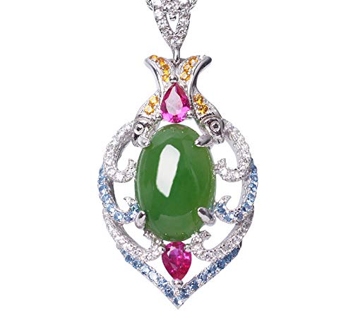Collier ras du cou en jade vert naturel pendentif cœur
