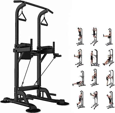 Power Tower Exercise Equipment, Power Tower Pull Up Bar, Power Tower Dip Station,Adjustable Height Power Tower Workout, Multi-Function Strength Training Equipment Workout Station Fitness for Home Gym