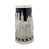 0.7 Liter | OktoberfestHaus Oktoberfest Mugs German Themes Of Munich, Edelweiss and Draft Horses, Cobalt Blue Engraved Stein Okoberfest Cups and Oktoberfest Items