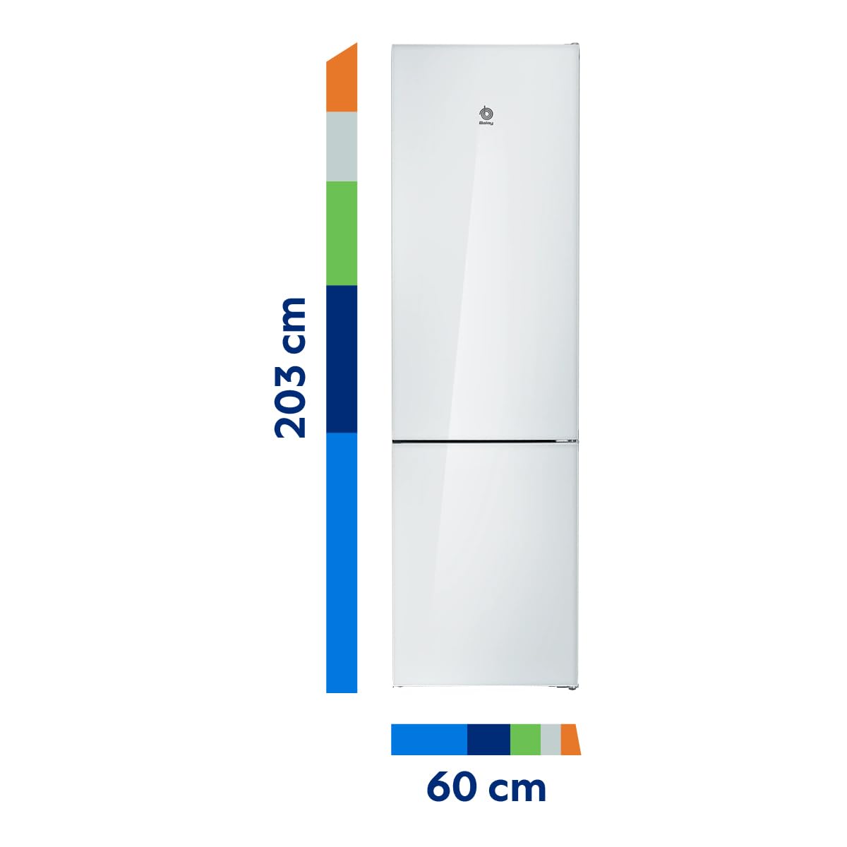 Balay, Frigorífico combinado, 203 cm de alto, Cristal blanco, 3KFC869BI | Conserva tus frutas y verduras frescas por más tiempo en el cajón ExtraFresh.