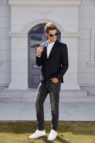 Wangyue Men's Casual Blazer Slim Fit Lightweight Jacket Casual Sport Coat Two Buttons Suit Jackets for Wedding Prom2