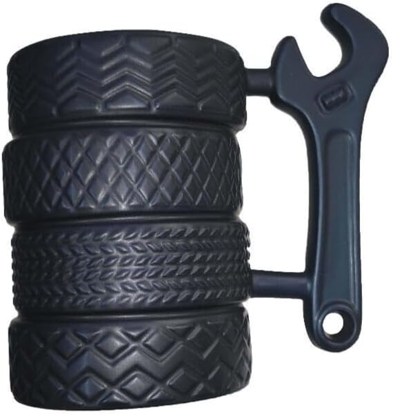 Miniatura 3 de EXIGENT Tire Car Mechanics Taza de té de café de cerámica coleccionable de 12 onzas (llave)