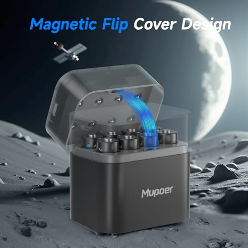Image of Mupoer AA Battery Charger for NiMH & Lithium Battery,Rechargeable Battery Hybrid Charger for Double a,Smart Aa Chargers,Cargador de Pilas Recargables,Integrated Charging Storage Box Gray