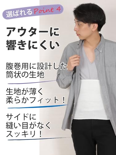fuwarism 腹巻き メンズ シルク in コットン はらまき 薄手 暖かい オールシーズン 絹 綿 日本製 の商品画像 4