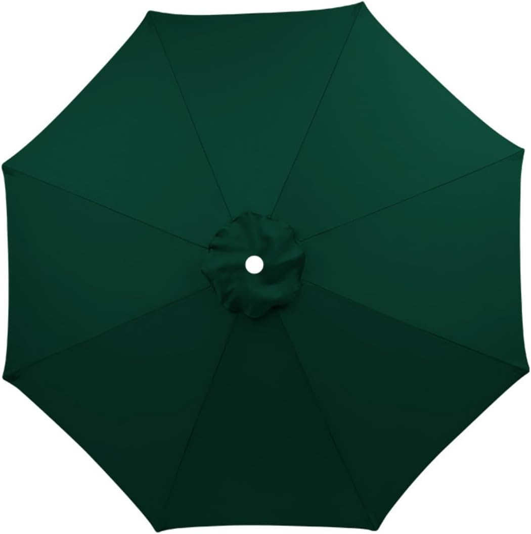 Outdoor courtyard sunshade replacement canopy - Garden center pillar umbrella waterproof polyester sunshade umbrella cloth (blackish green,2.5 meters/6 bones)