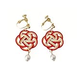 ［ＪＰＷＡ－ＢＩ ］水引イヤリング//和洋折衷スタイル/着物・浴衣・ドレス/成人式・結婚式・卒業式/絹巻水引・ラメ巻水引/コットンパール付き/金属アレルギー対応サージカルステンレス/調整可能ネジバネ式/耳が痛くならないシリコンゴム付/箱入発送