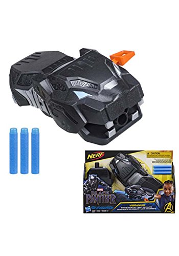 Nerf Black Panther Marvel Vibranium Strike Gauntlet avec fléchettes pour jeu de rôle