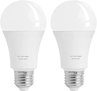 HLX Motion Sensor Light Bulbs, 12W (100-Watt Equivalent) AC:85-265V E27 Motion Activated Flood Light Indoor, 6500K White Dusk to Dawn LED Outdoor Light Bulb, Radar Sensor Light Bulb