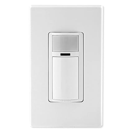 DVS02-1LW Decora Vacancy Motion Sensor In-Wall Switch, Manual-On, 2A, Single Pole, White