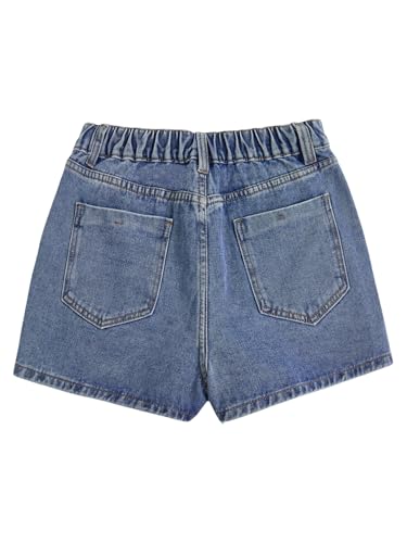 WDIRARA Women's High Waisted Button Front Denim Skort Asymmetrical Hem Skirt Shorts2