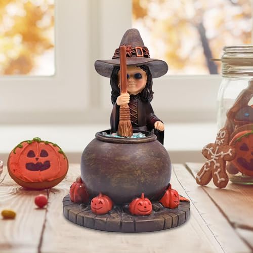 Chaudron de sorcière d'Halloween et chapeaux pour centre de table festive