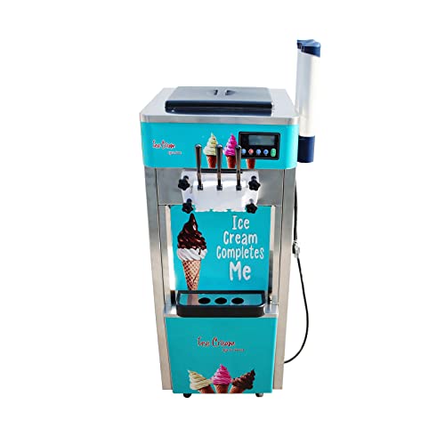 LGXEnzhuo 3 Flavor Soft Serve Ice Cream Machine Stainless Steel Ice Cream Maker LCD Display Vertical Type Sorbet Frozen Yogurt Gelato Commercial 1800W 110V -  E210153