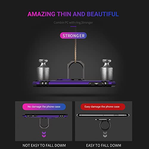 ULAK Compatible with iPod Touch 7/6/5 Case with 2 HD Screen Protectors, Hybrid Rugged Shockproof Cover with Built-in Kickstand for iTouch 7th/6th/5th Gen, Purple