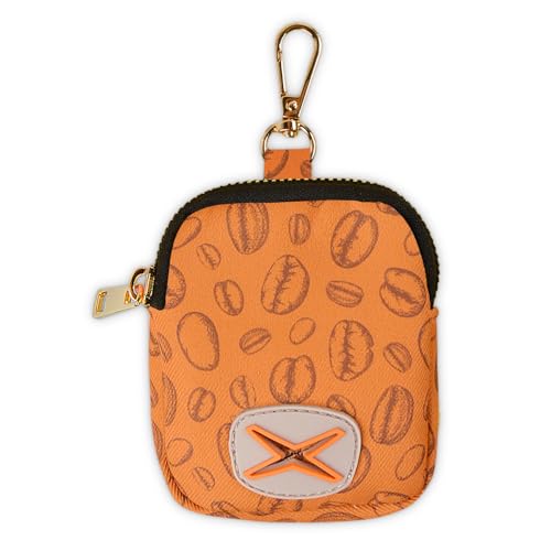 Image of Cute and Convenient Leash Attachment Dog Poop Bag Holder - Stylish Fashion Print Waste Bag Carrier,Coffee Beans,Medium
