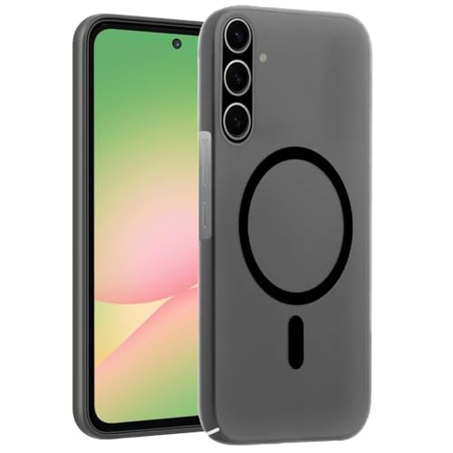 Image of SHINESTAR Back Cover for Samsung Galaxy A56 5G | Frosted Semi-Transparent Slim Case | Only Compatible with Wireless Magnetic Accessories | Hard Back, Matte Finish - Black