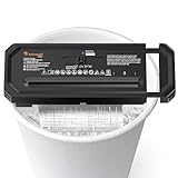 Bonsaii Aktenvernichter, 6-Blatt Streifenschnitt für Homeoffice, inklusive Kreditkartenvernichtung, P-2, Ausziehbarem Griff, geeignet für Abfallbehälter mit 31,5–39,5cm Durchmesser, S125-A