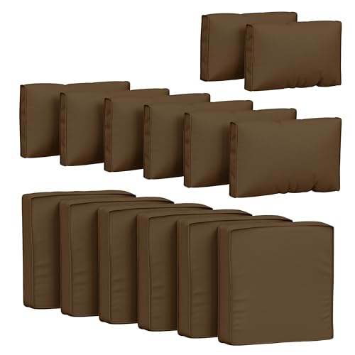Pakunoda 14Pcs Outdoor Cushion Covers Waterproof Fade-Resistant with Zipper