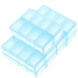 HEALEEP Caja Organizadora de Medicamentos Compacto 8 Compartimentos, Estuche Portátil de Viaje Azul, Resistente al Desgaste, Botiquín Semanal para Uso Diario y Viaje, Accesorio Práctico